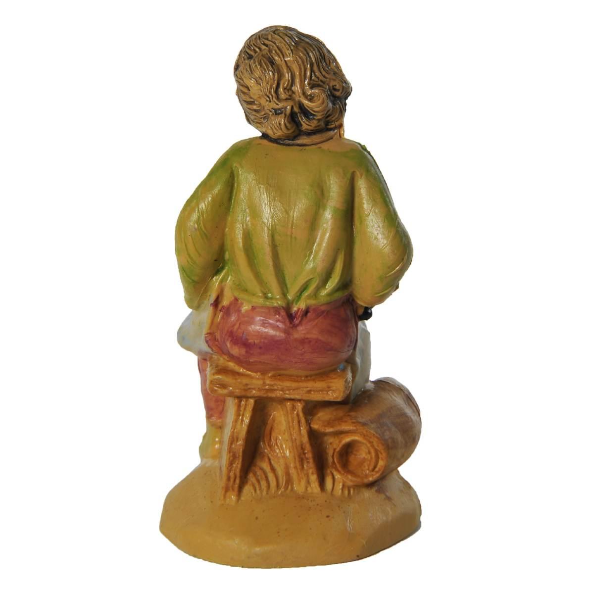 Statua cm.10 Calzolaio Seduto | Rossi Rosa