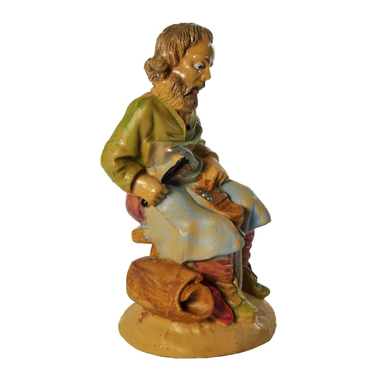 Statua cm.10 Calzolaio Seduto | Rossi Rosa