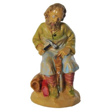 Statua cm.10 Calzolaio Seduto | Rossi Rosa