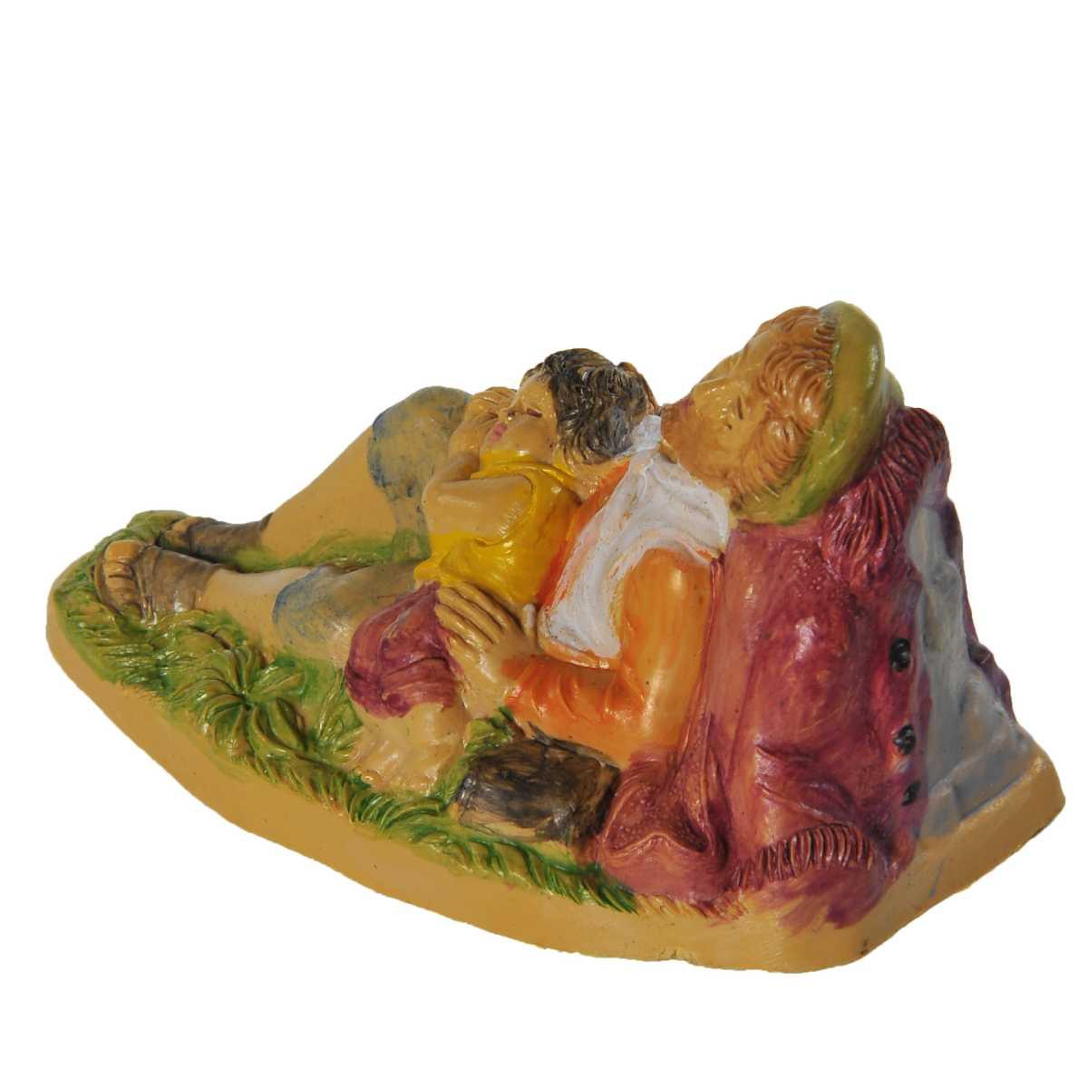 Statua cm.10 Dormiente con Bambino | Rossi Rosa