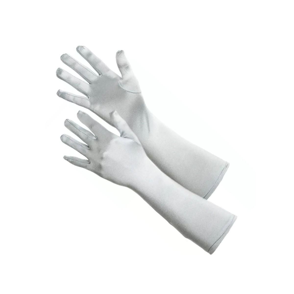 Guanti Lunghi Argento Satinati cm.40 |Orlob