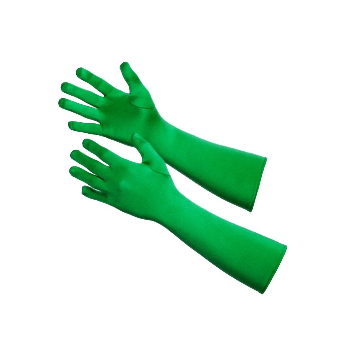 Guanti Lunghi Verde Satinati cm.40 |Orlob