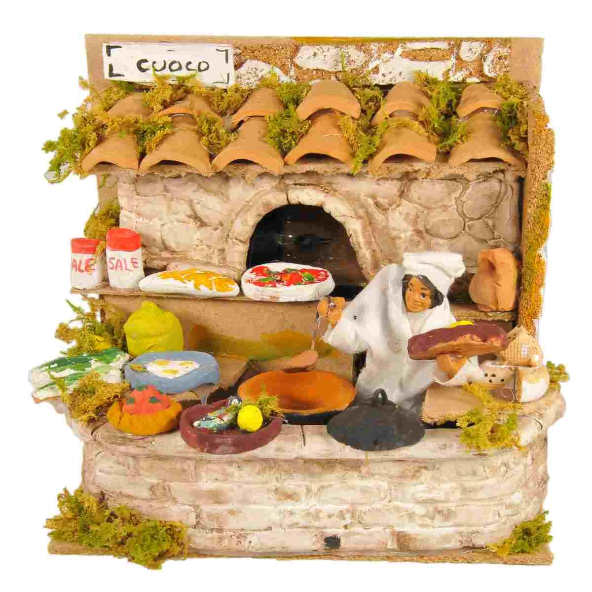 Statua con Movimento - Cuoco cm.12 | Rossi Rosa