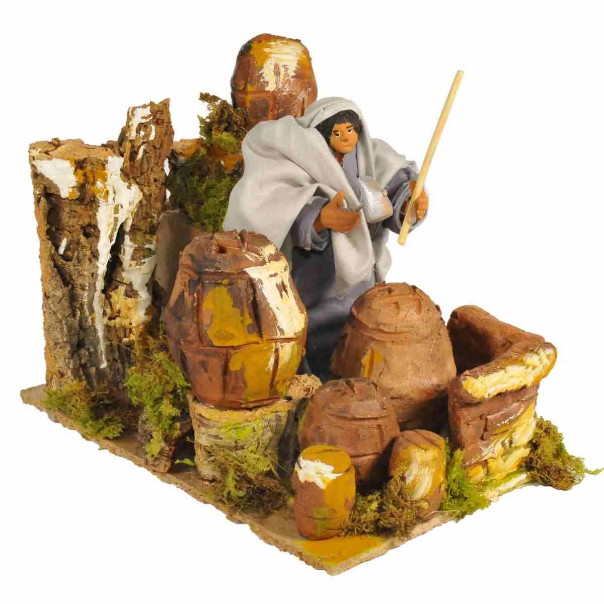 Statua con Movimento - Bottaio cm.12 del Martello cm.20x14x16 | Rossi Rosa