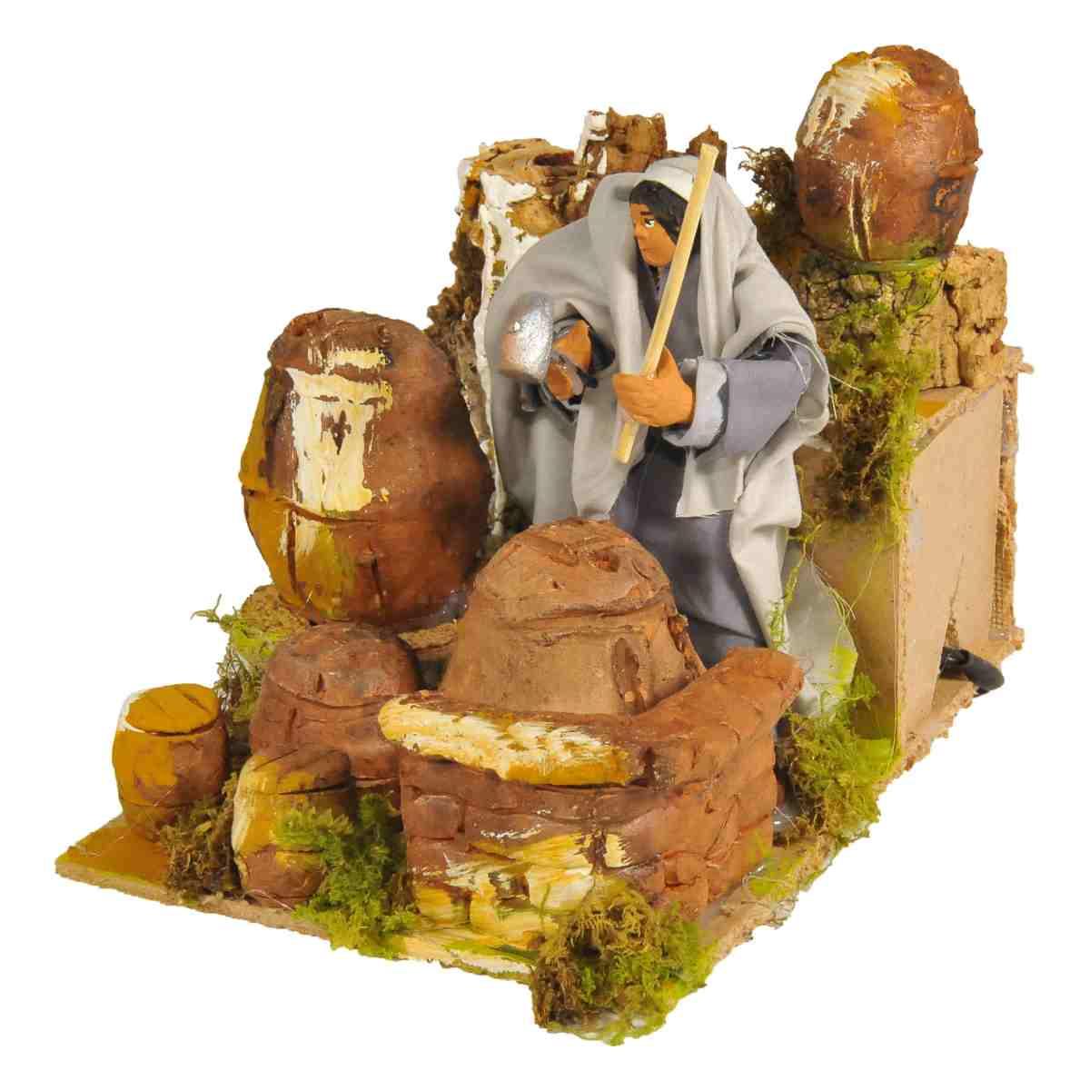 Statua con Movimento - Bottaio cm.12 del Martello cm.20x14x16 | Rossi Rosa