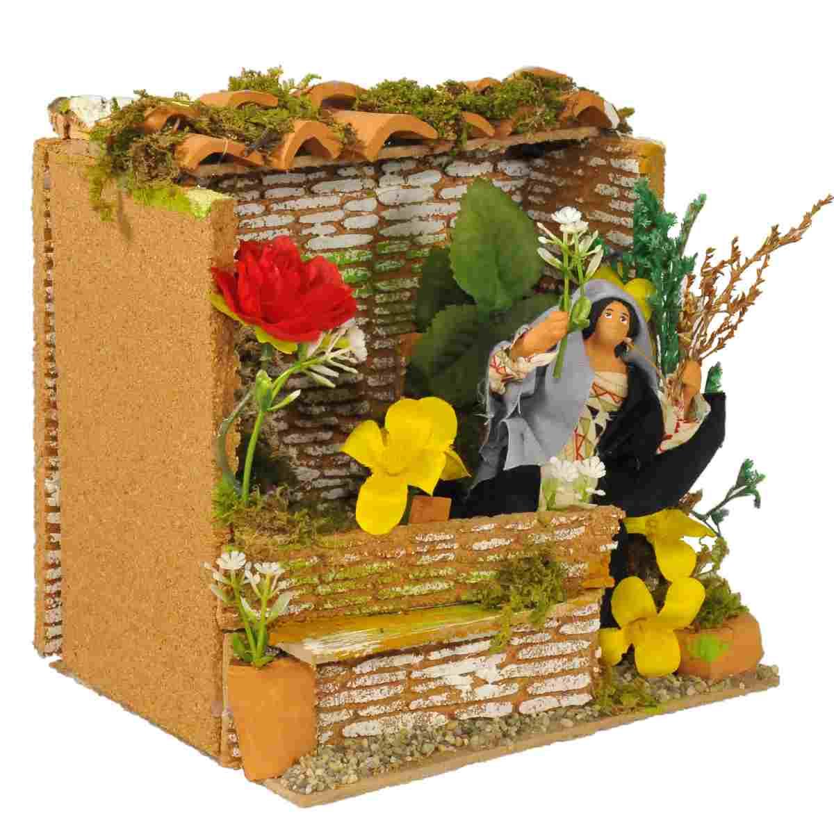 Statua con Movimento - Fioraia cm.12 | Rossi Rosa