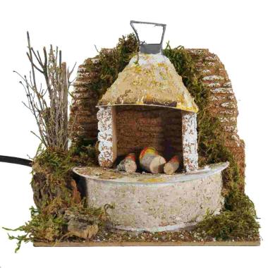 Forno a Legna con Luce Effetto Fiamma cm.15x10x12 | Rossi Rosa