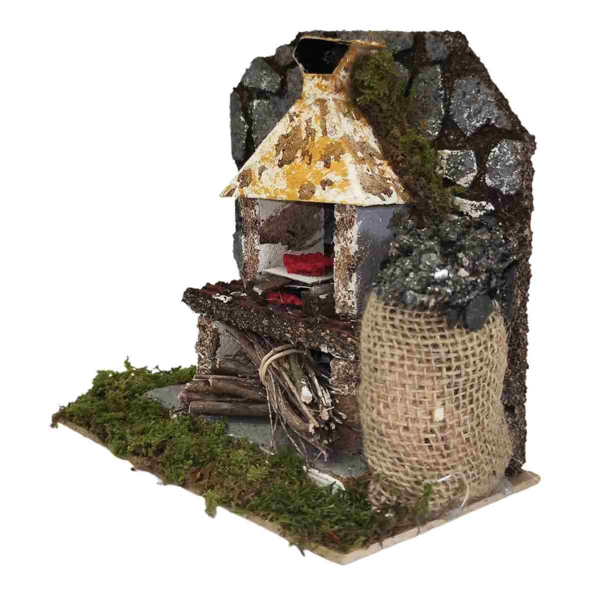 Forno a Legna con Luce Effetto Fiamma cm.18 | Rossi Rosa