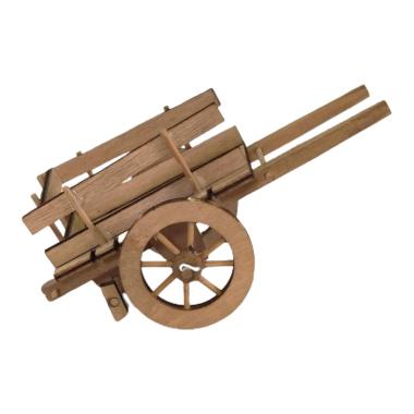 Carretto Legno con 2 Ruote Contadino cm.13x8x6 | Rossi Rosa