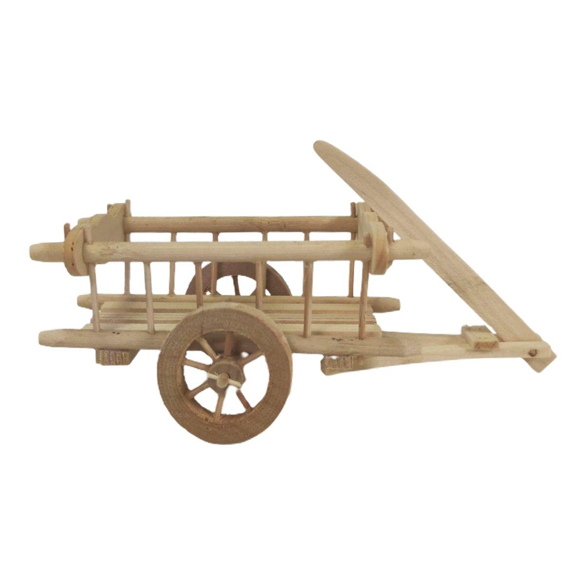 Carretto Legno con 2 Ruote Contadino cm.8x24x5,5 | Rossi Rosa