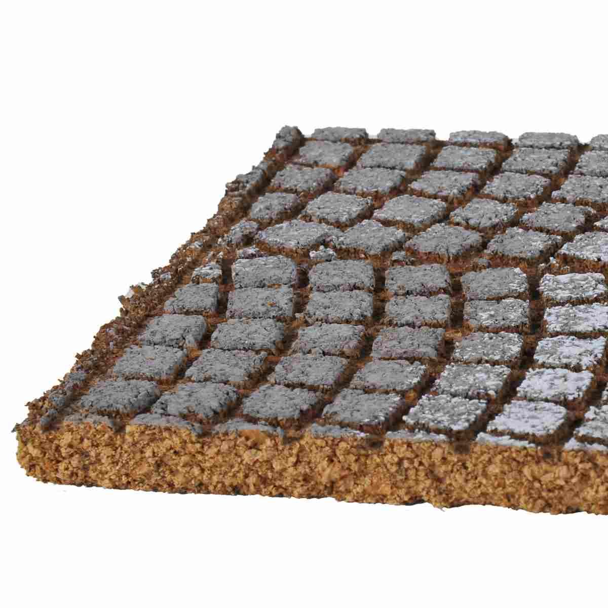 Pannello Sughero Pavimento Sanpietrini cm.25x12,5x1 | Rossi Rosa