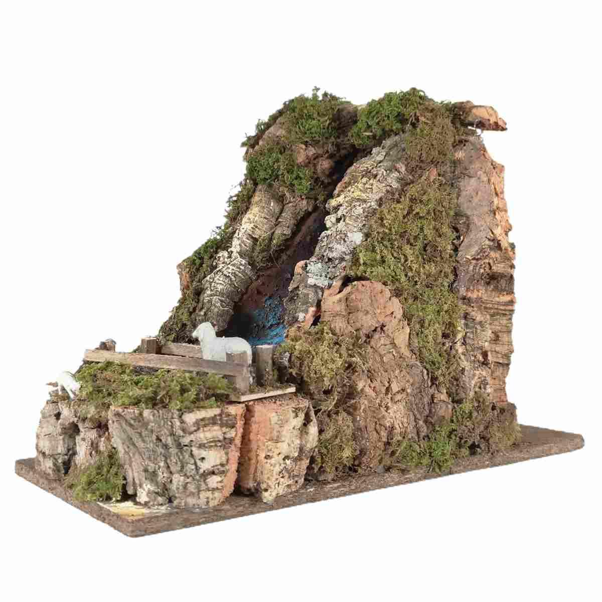 Cascata Elettrica a Acqua con Ruscello con Ponte e Pompa cm.33x18x29 | Rossi Rosa