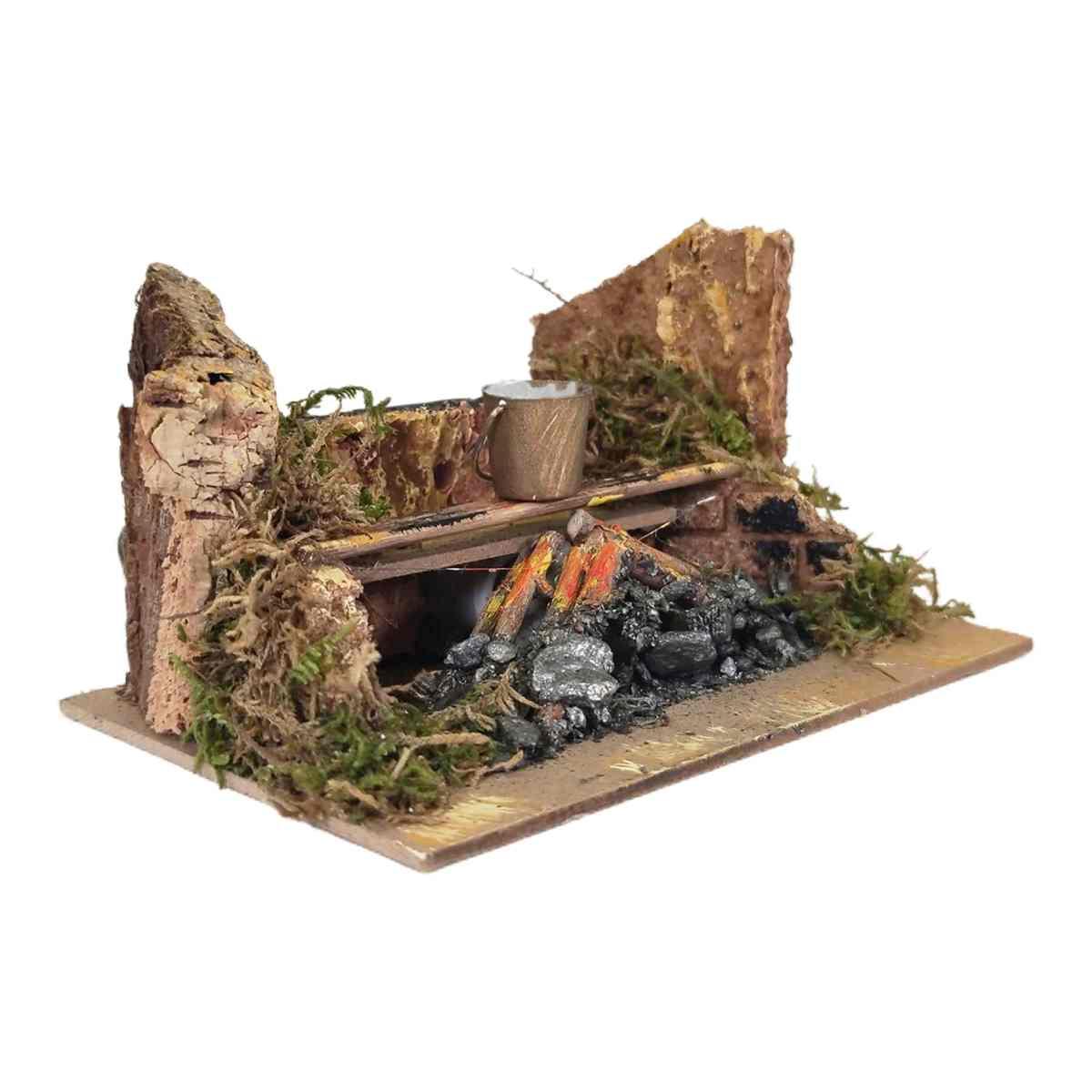 Fuoco Elettrico Effetto Fiamma con Secchiello cm.15x10x15 | Rossi Rosa