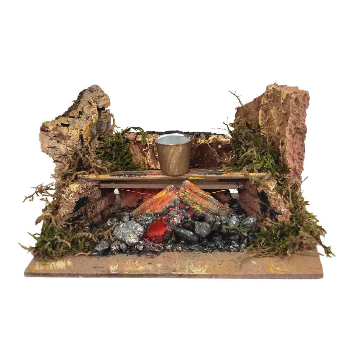 Fuoco Elettrico Effetto Fiamma con Secchiello cm.15x10x15 | Rossi Rosa