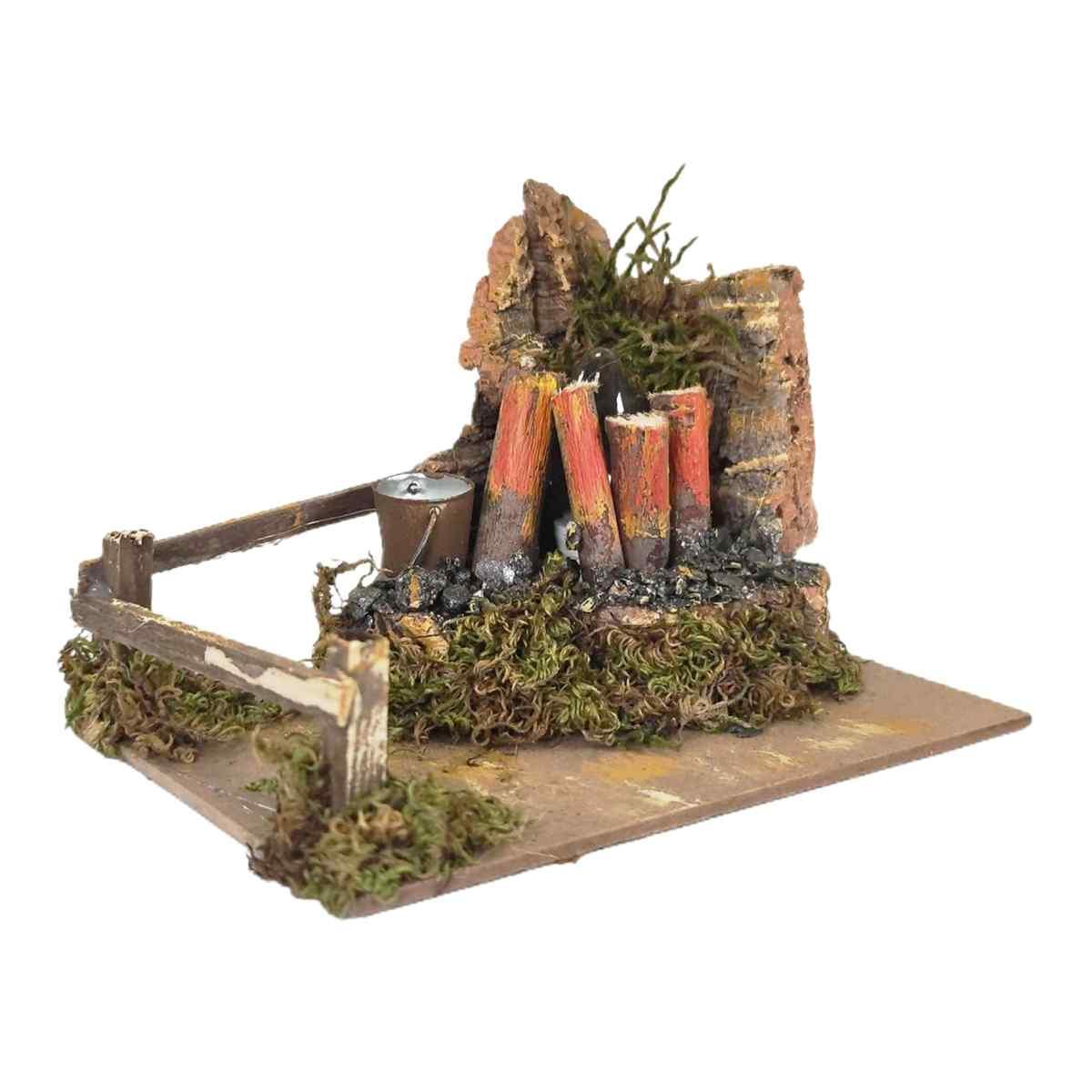 Fuoco Elettrico Effetto Fiamma con Secchiello cm.15x10x15 | Rossi Rosa