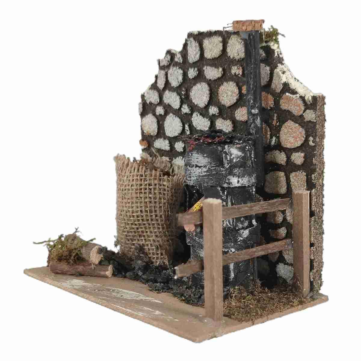 Fuoco Elettrico Effetto Fiamma con Castagnaro cm.10x15x15 | Rossi Rosa