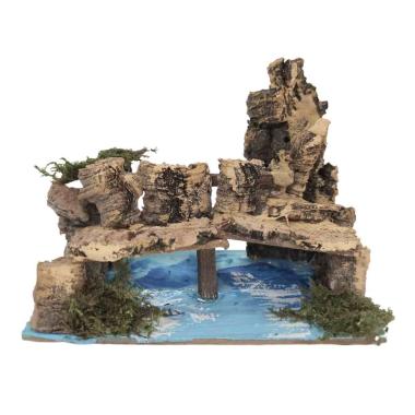 Ponte Legno su Fiume cm.15x10x11 | Rossi Rosa