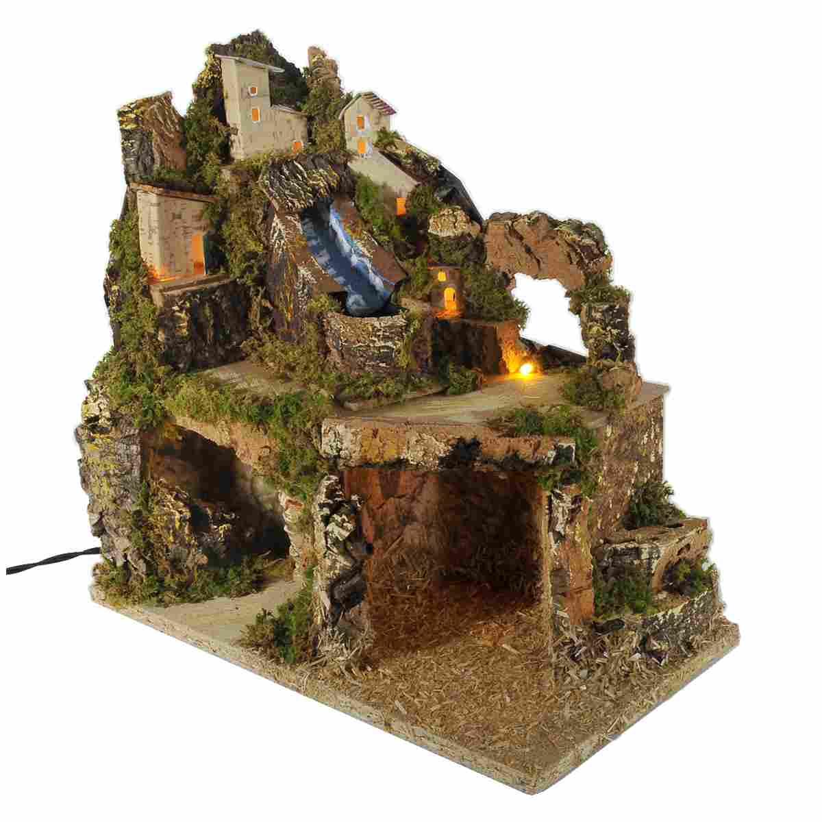 Capanna Legno con Luci Cascata cm.33x18x33 | Rossi Rosa