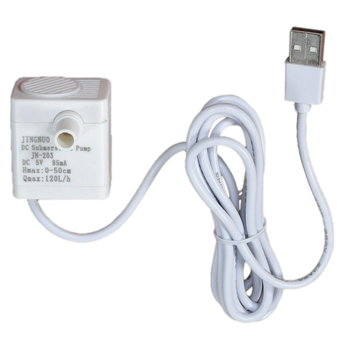 Pompa Acqua Immersione 3W USB 5V 150L/H 220V con Tubo cm.15x1 | Rossi Rosa