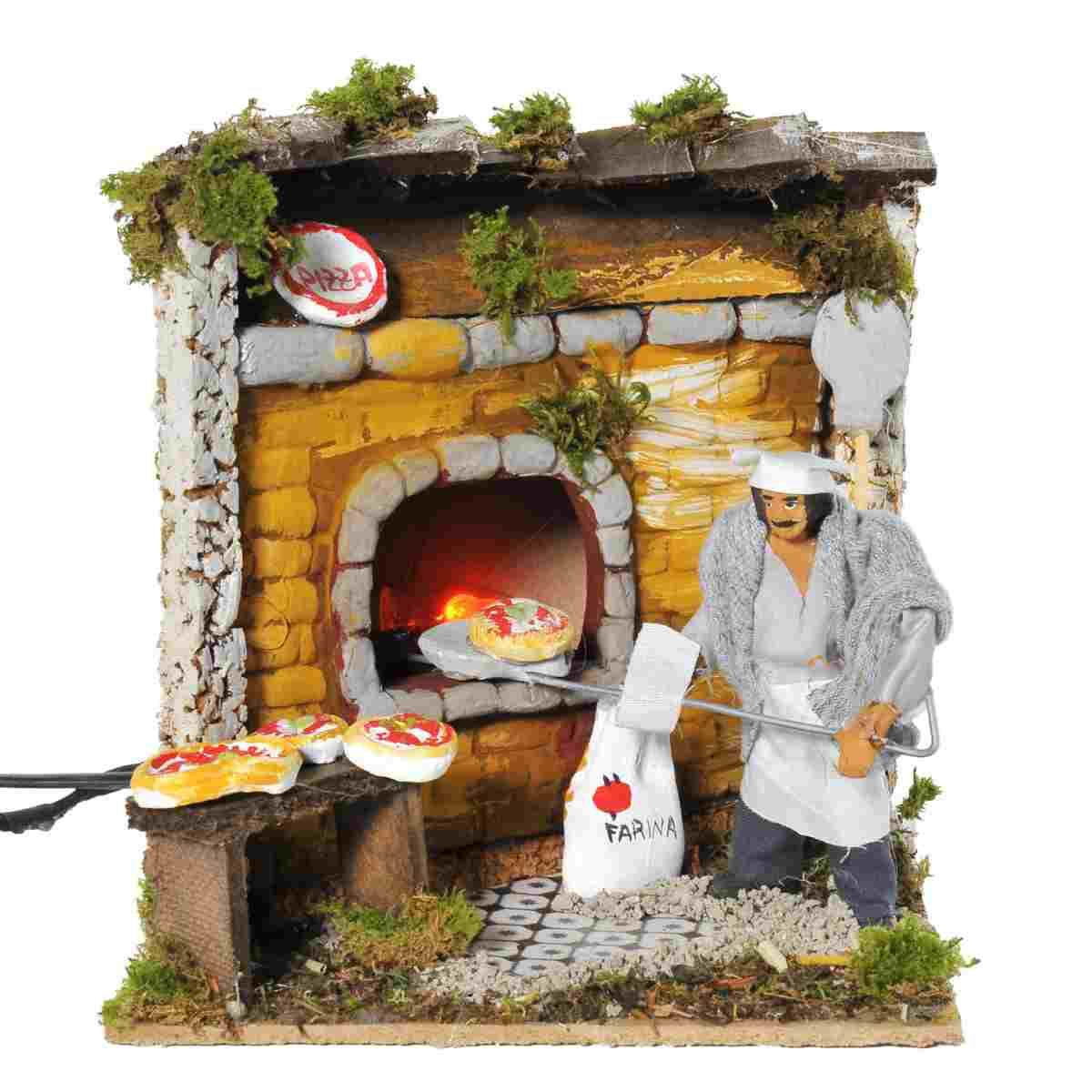 Statua con Movimento - Pizzaiolo cm.10 | Rossi Rosa