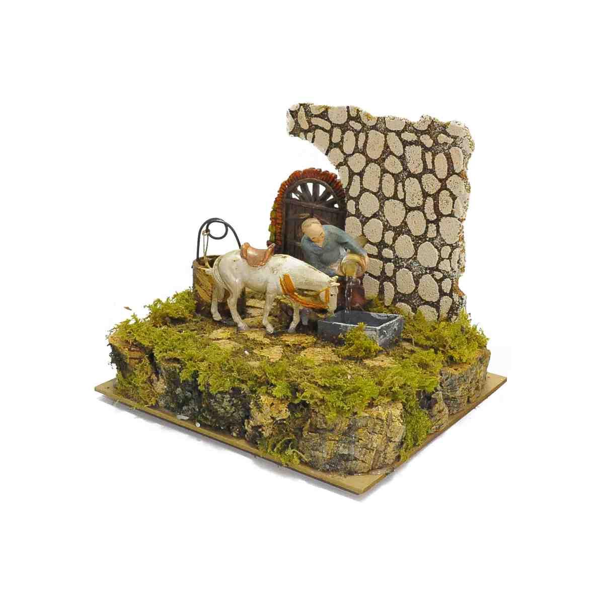 Abbeveratoio Cavallo con Fontana Acqua cm.25x22 | Rossi Rosa