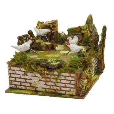 Galline con Movimento cm.17x17x15 | Rossi Rosa