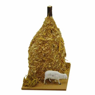 Covone Paglia con Pecora cm.29x15xH20 | Rossi Rosa