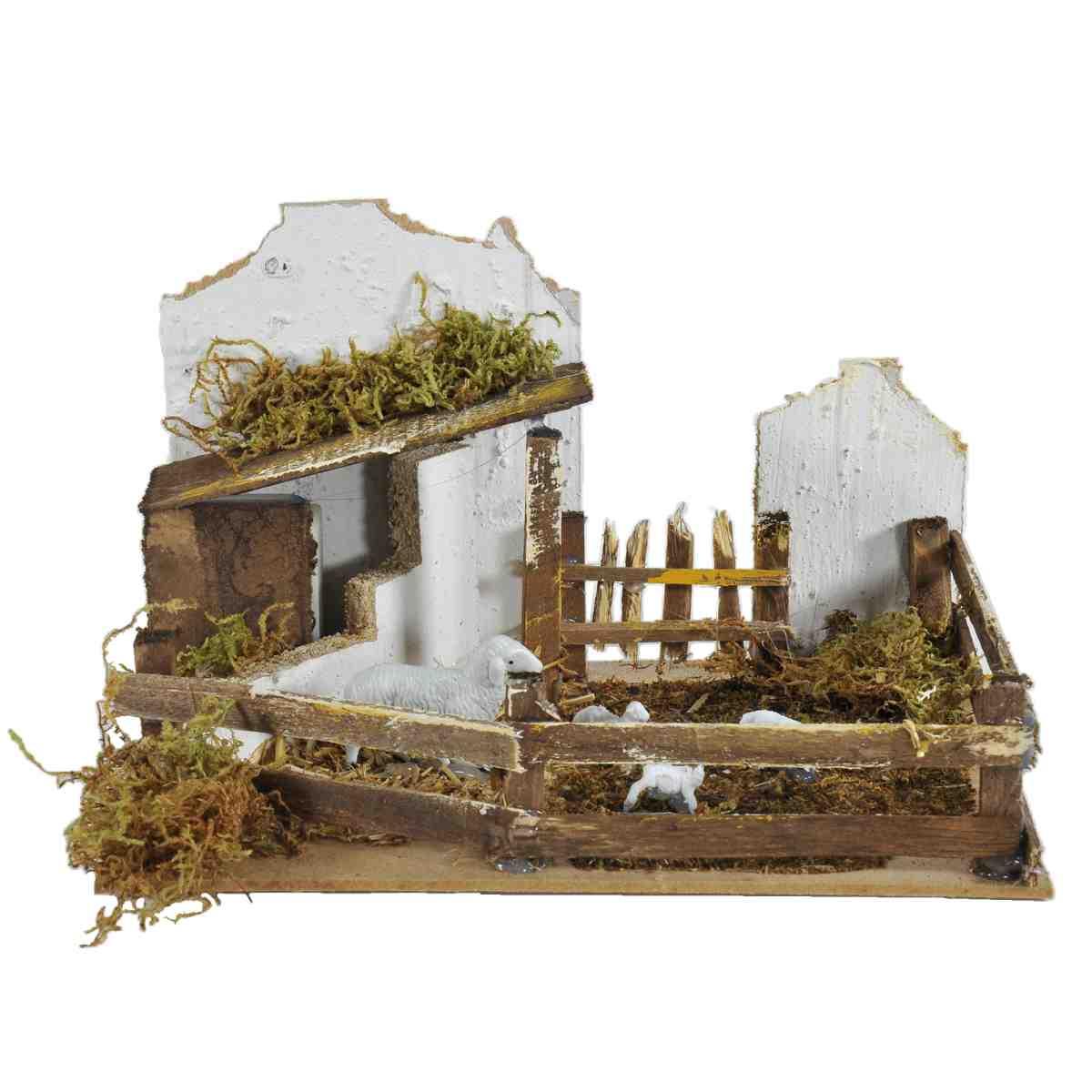 Animali Pecore con Recinto e Verso cm.20x14x12 | Rossi Rosa