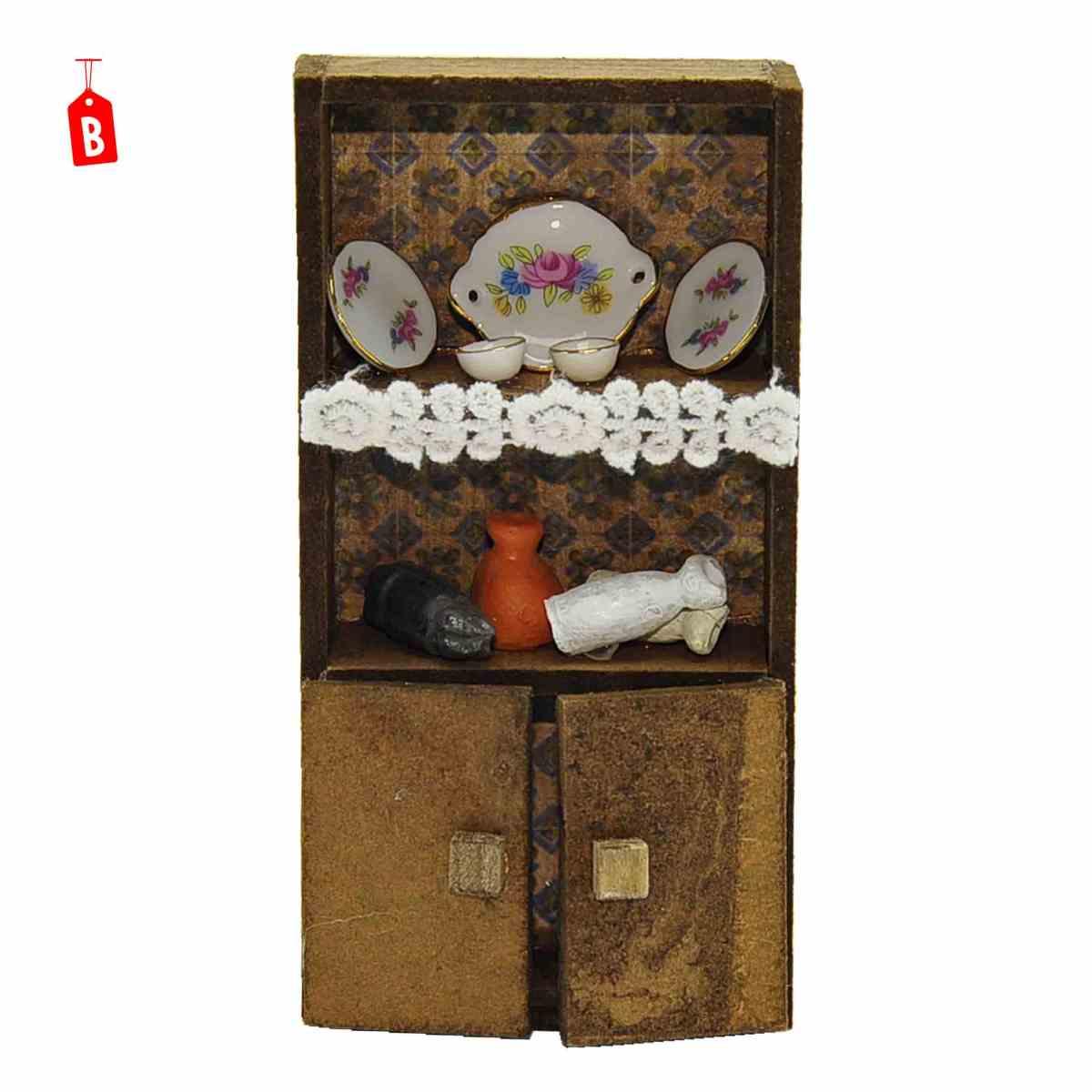 Credenza con Accessori in Porcellana cm.7,5x3x16 (Disp. 3 Modelli) | Rossi Rosa