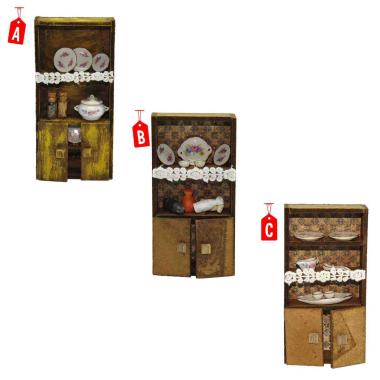 Credenza con Accessori in Porcellana cm.7,5x3x16 (Disp. 3 Modelli) | Rossi Rosa