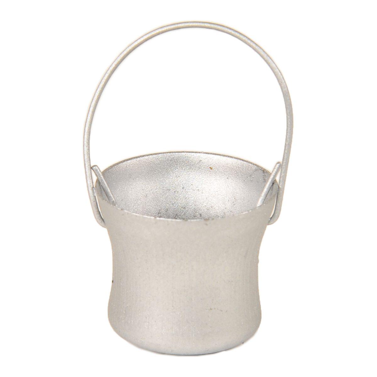 Secchio Svasato Metallo Argento con Manico mm.Ø25x22 | Rossi Rosa