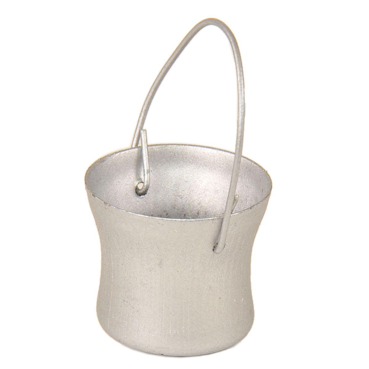 Secchio Svasato Metallo Argento con Manico mm.Ø25x22 | Rossi Rosa