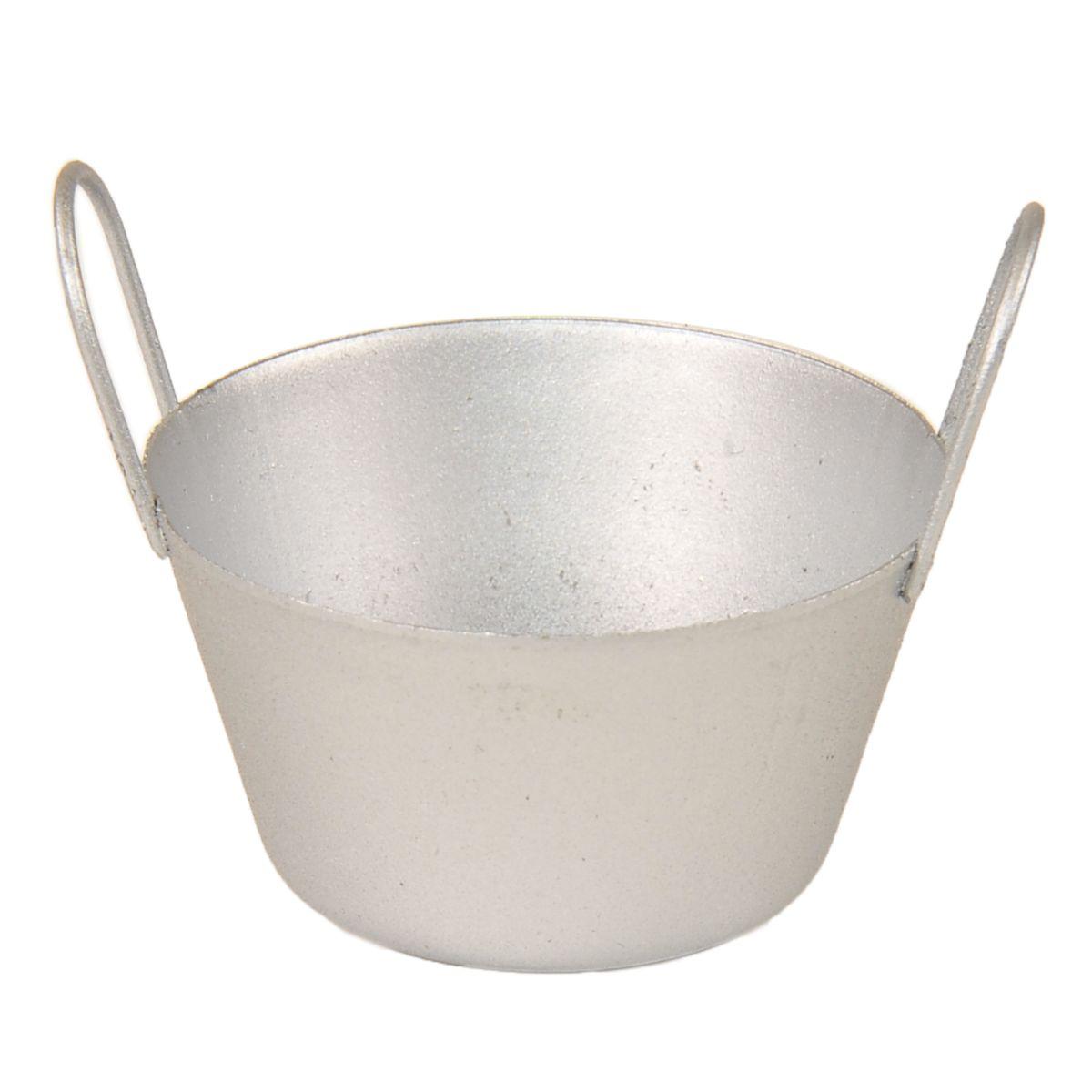 Bacinella Metallo con Manici Argento cm.4x2 | Rossi Rosa