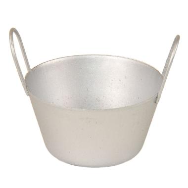 Bacinella Metallo con Manici Argento cm.4x2 | Rossi Rosa