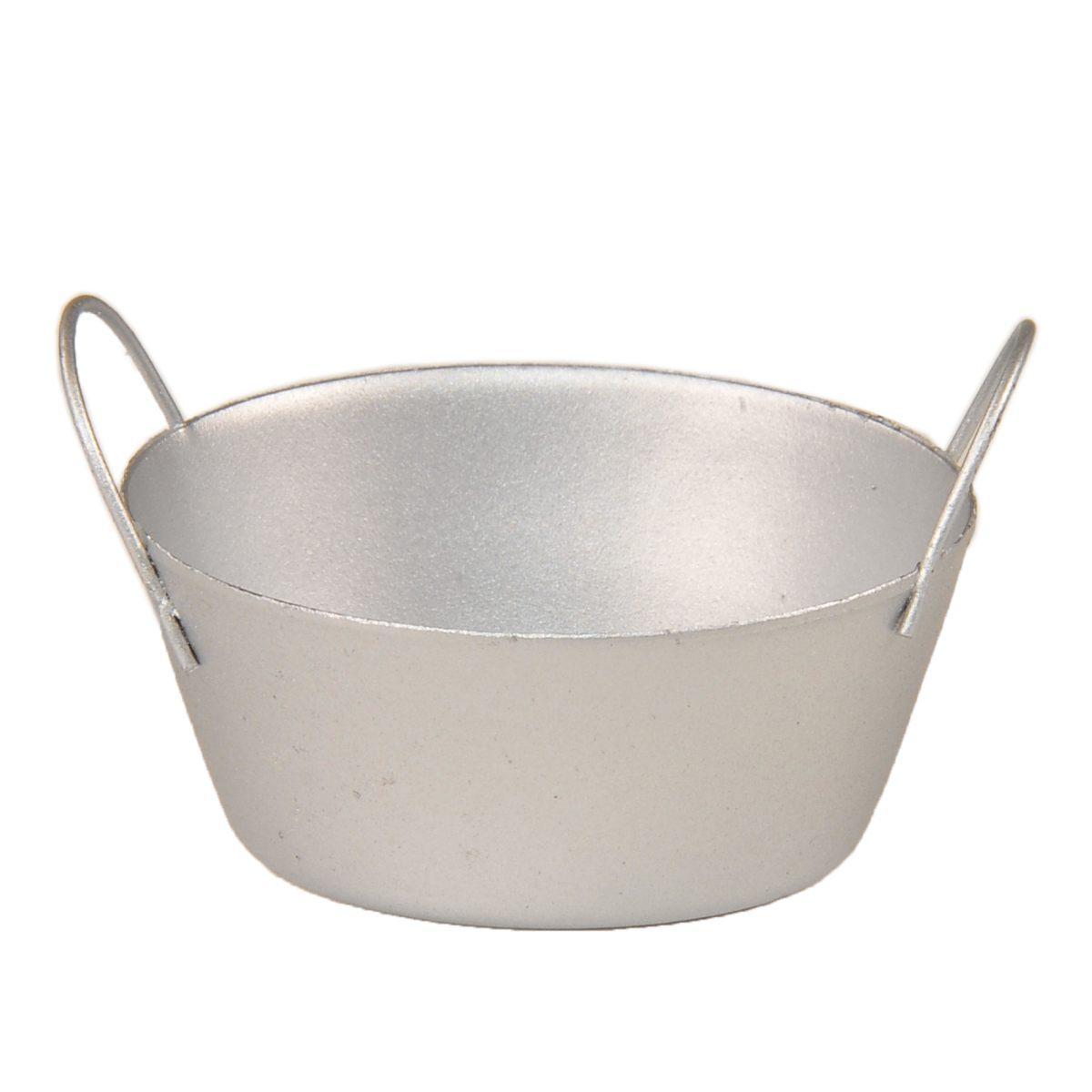 Bacinella Ovale Metallo con Manici Argento cm.5x2x4 | Rossi Rosa