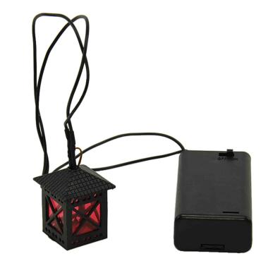 Lanterna Sospesa Luce Led Bianco Vetro Rosso Batteria 3V cm.3x3x4 | Rossi Rosa