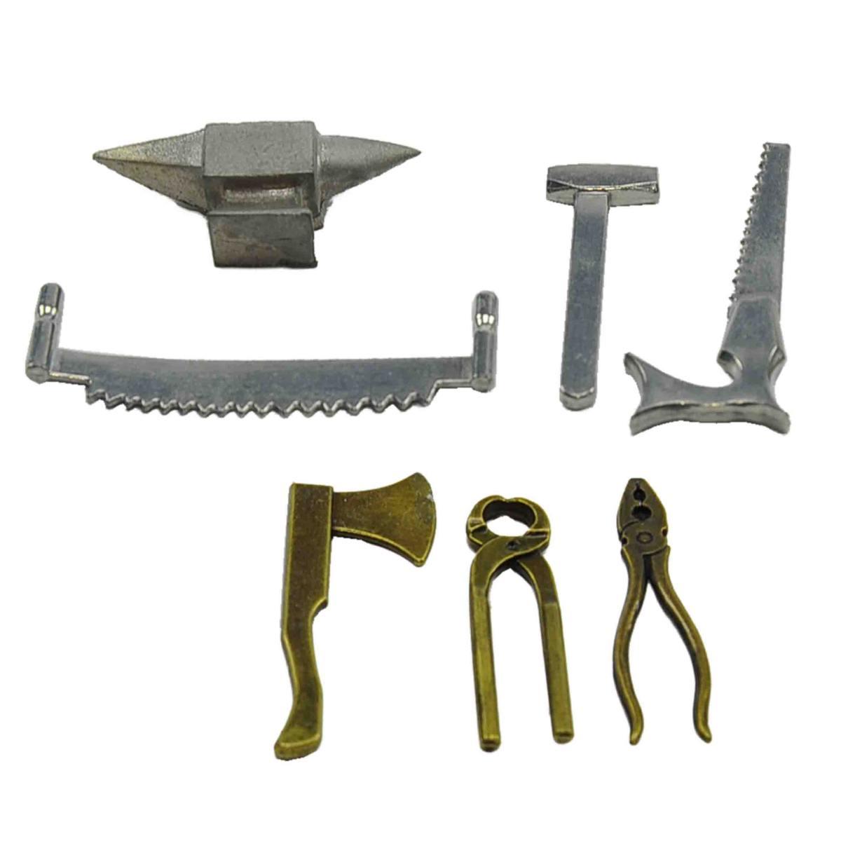 Attrezzi Fabbro Metallo cm.4/5 con Incudine Set pz.7 | Rossi Rosa