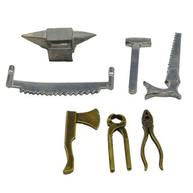 Attrezzi Fabbro Metallo cm.4/5 con Incudine Set pz.7 | Rossi Rosa