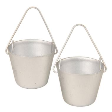 Secchio Metallo con Manico Argento mm.35X25 | Rossi Rosa