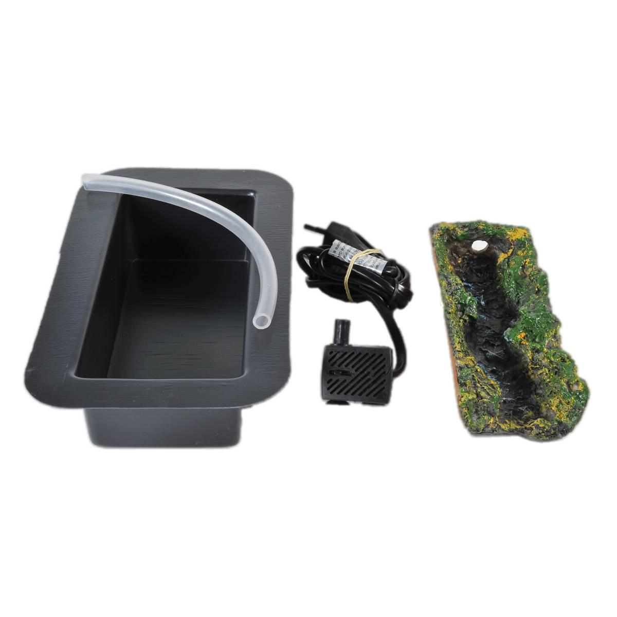 Cascata Elettrica a Acqua Kit 4 pz. con Vaschetta Ruscello Pompa e Tubo | Rossi Rosa