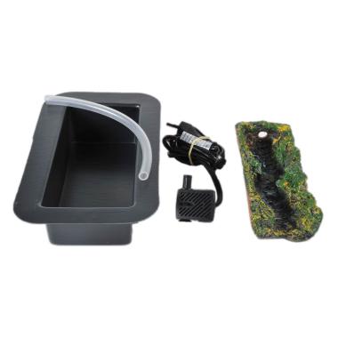 Cascata Elettrica a Acqua Kit 4 pz. con Vaschetta Ruscello Pompa e Tubo | Rossi Rosa