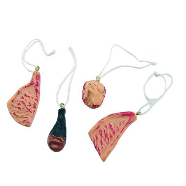 Alimenti Carne Rossa in Pezzi cm.3 Set pz.4 | Rossi Rosa