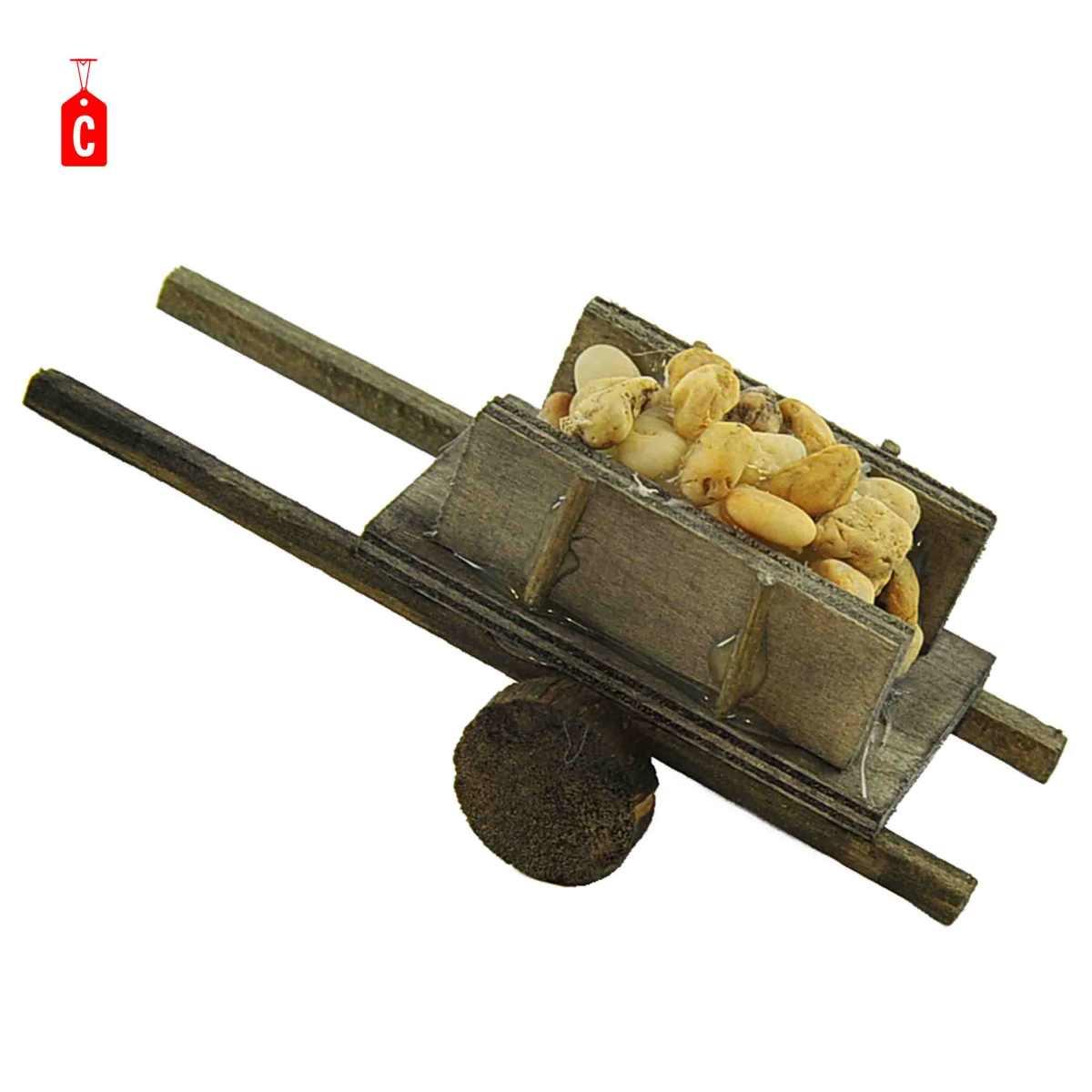 Carretto Legno con 2 Ruote Carico cm.13x6x5 6 Modelli | Rossi Rosa