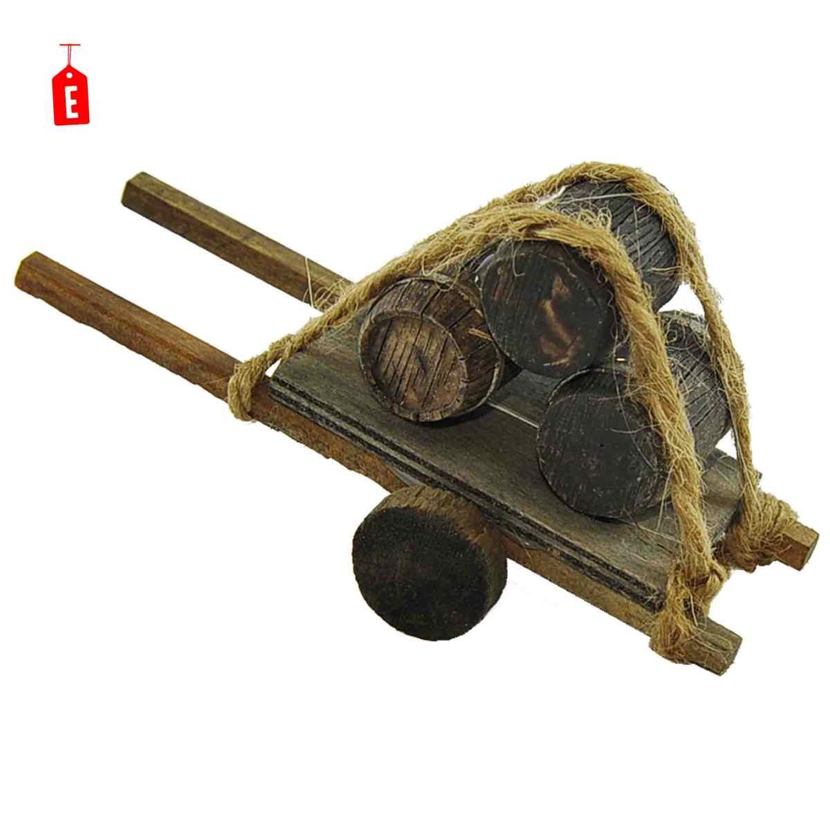 Carretto Legno con 2 Ruote Carico cm.13x6x5 6 Modelli | Rossi Rosa