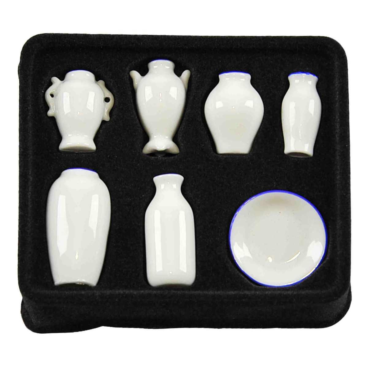 Servizio di Vasi Porcellana Set pz.7 Bianchi/Blu | Rossi Rosa