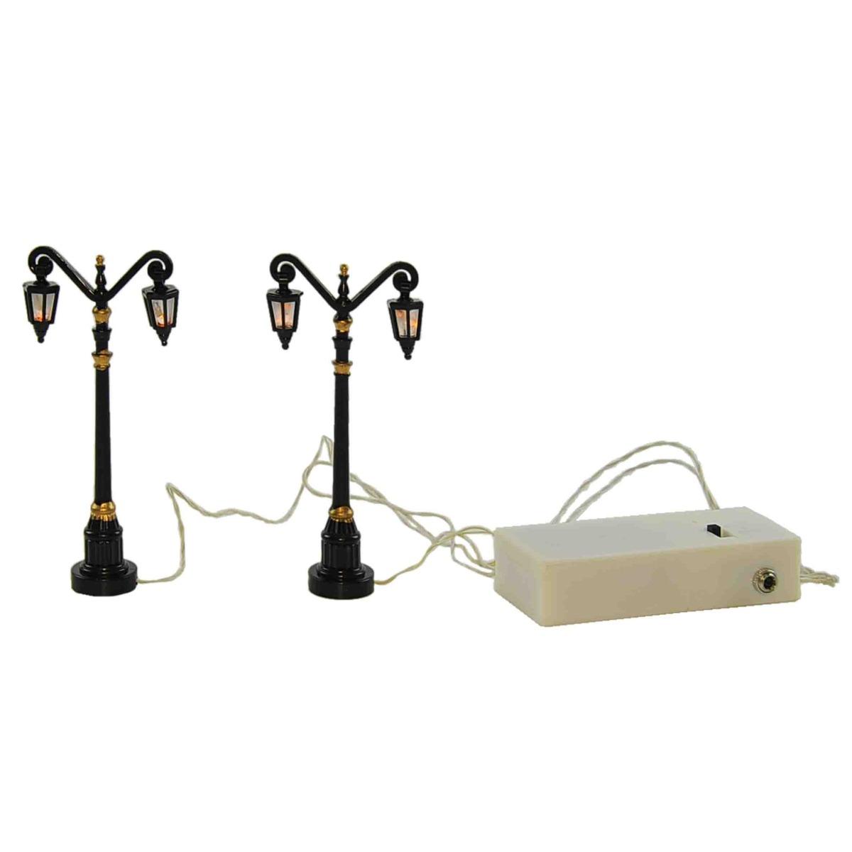 Lampioni con Luce Led Calda Batterie cm.10 Set pz.2 | Rossi Rosa