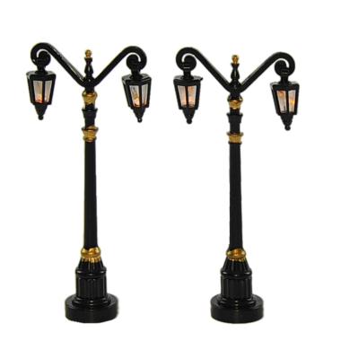 Lampioni con Luce Led Calda Batterie cm.10 Set pz.2 | Rossi Rosa