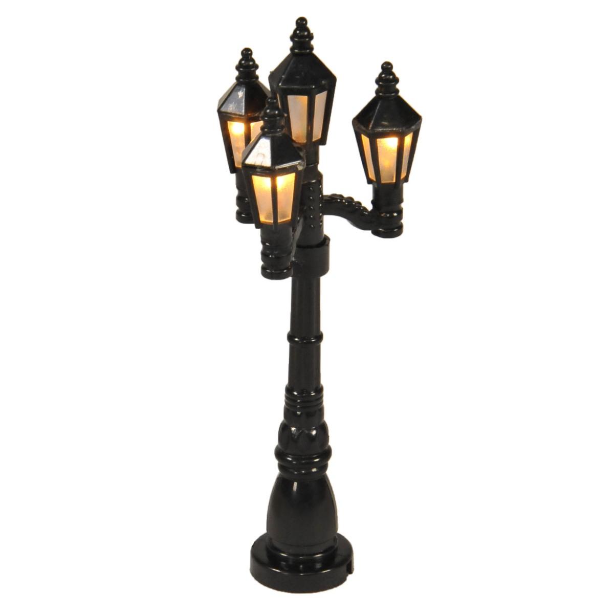 Lampione con 4 Luci Led Calda cm.11 a Batterie | Rossi Rosa