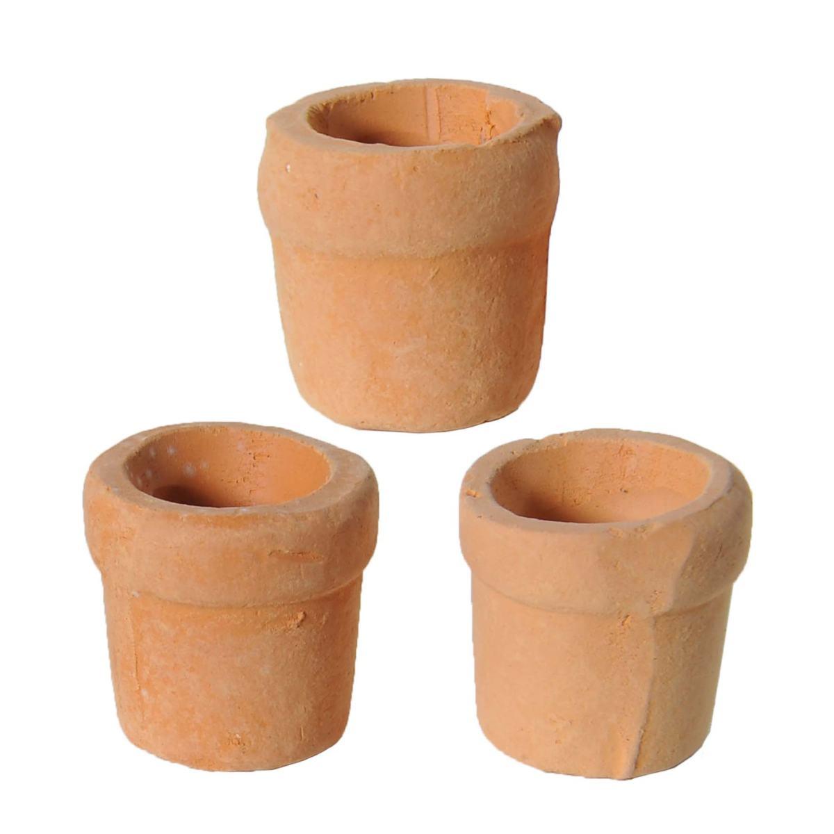 Vasetto Terracotta cm.Ø1,7x1,5 Set pz.3 | Rossi Rosa