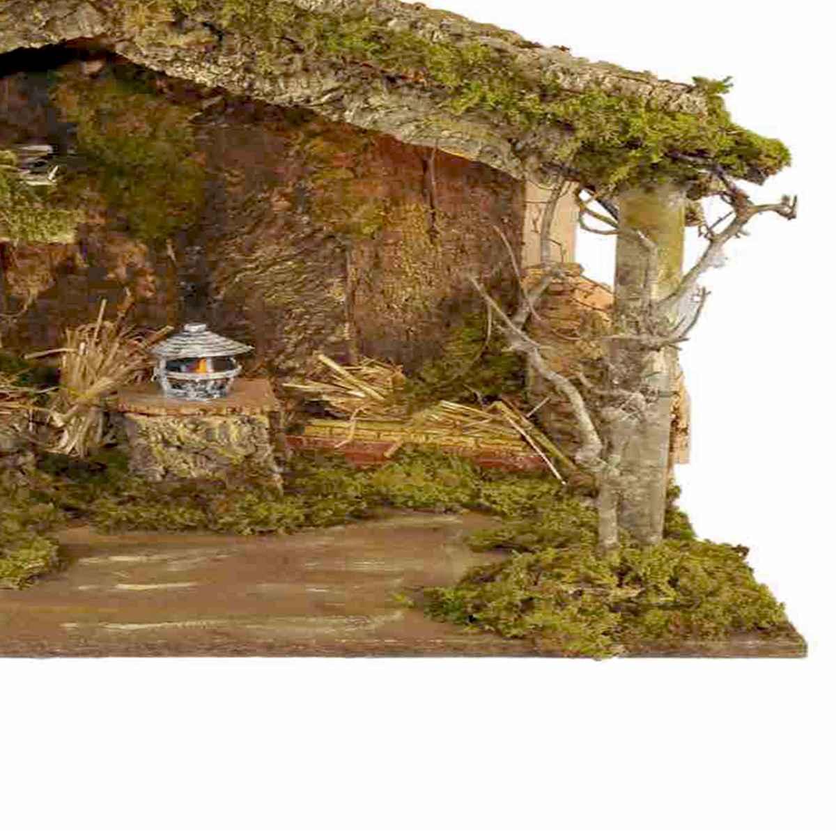 Capanna Legno con Luci e Fuoco cm.60x34x43 | Rossi Rosa